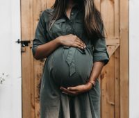 pregnant near door