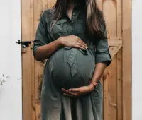 pregnant near door